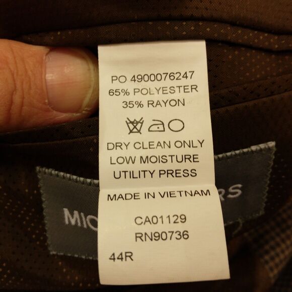 Michael Kors MK sport coat blazer mens 44R brown checker 2 button double vented - Picture 11 of 11